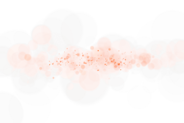 Warm Central Band of Dense Coral and Peach Bokeh Dots Emerging from Soft Misty Circles, Forming a Gentle Yet Vivid Abstract Light Cloud Across a Clean White Background for Designs


