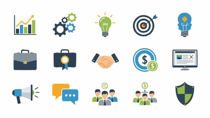 Business and Finance Icons Set Vector Illustration.