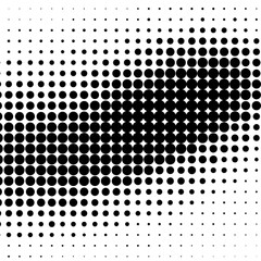 Polka dot pop art halftone pattern. Black and white illustration

