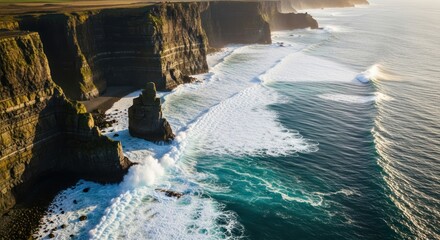  Majestic cliffs and turquoise waters converge creating a breathtaking coastal view