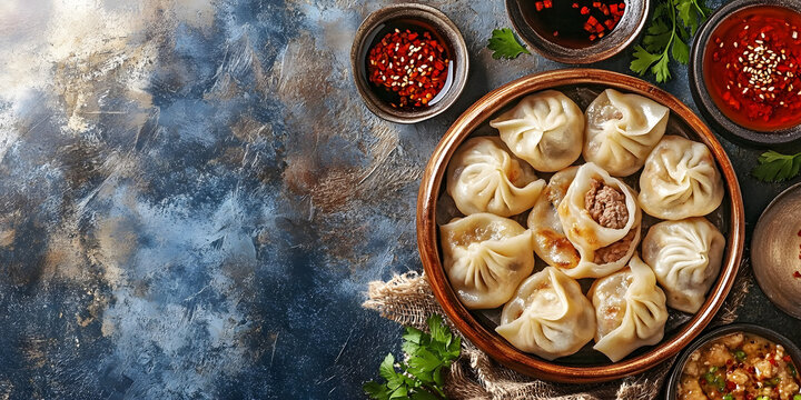 Khinkali&nbsp;with meat filling a frozen semi finished product.