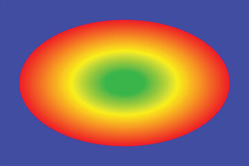 Abstract Glowing Rainbow Oval Gradient on Blue Background &ndash; Soft Light Effect