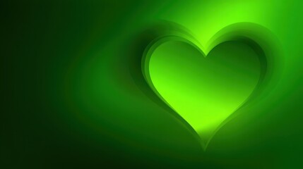 Overlapping green hearts with varying shades create an abstract gradient effect,
