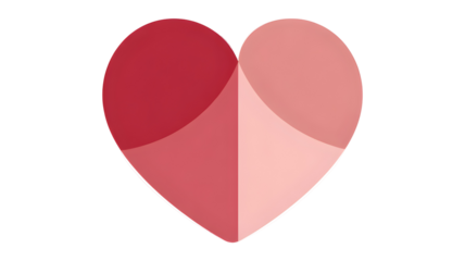 Vector Heart Icon with Red and Pink Gradient Shades - Love Symbol for Design Projects