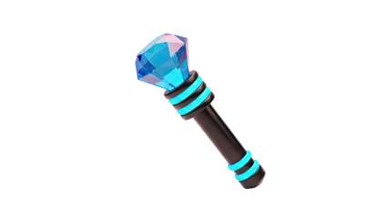 Blue Diamond Scepter with Black Handle and Neon Accents