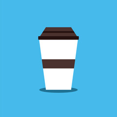 Chocolate drink. coffee cup icon. disposable paper cup design. suitable for beverages ads. vector illustration