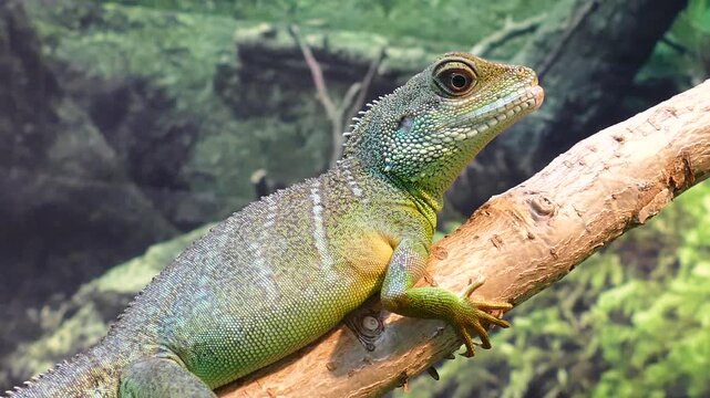 green lizard on a tree