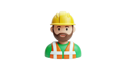 3D Rendered Construction Worker with Safety Gear