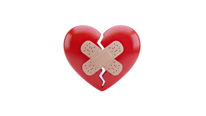 Broken Heart with Band-Aids