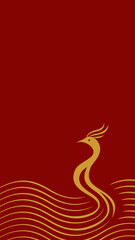 Imlek, Phoenix Ripple, A stylized golden dragon emblem suitable for branding, logos, or cultural promotional materials.