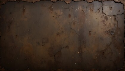 Dark brown vintage coffee background with heavy distressed grunge texture and aged rustic design