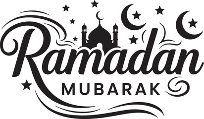 Ramadan Mubarak Islamic Typography Vector Design