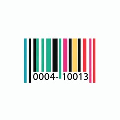 Obraz premium A colorful barcode with numbers on a white background for identification purposes