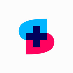 Obraz premium s letter medical medicine health logo vector icon illustration
