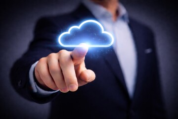 Cloud Computing Technology with Secure Digital Data Storage Concept.