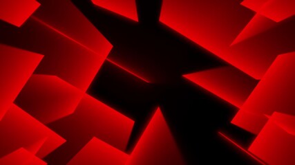 Abstract futuristic red glowing 3d geometric cubes moving on black background motion loop - Powered by Adobe