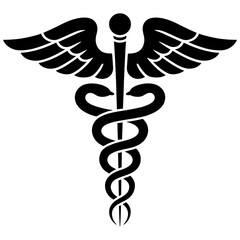 Caduceus health black silhouette