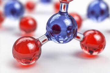 Luminous Molecule on White Background Glowing Molecular Structure Science Visualization