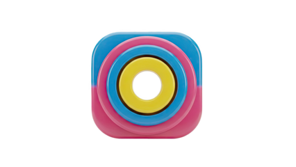 Concentric Rings Icon with Pink and Blue Gradient
