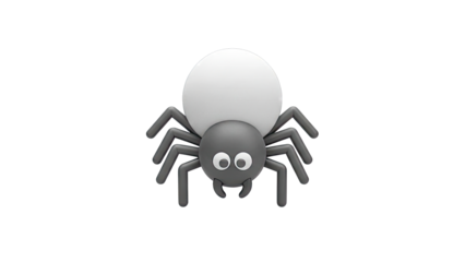 Cute Cartoon Spider with Big Eyes