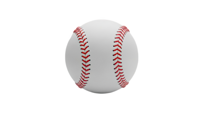 Close-up of a Baseball on a White Background