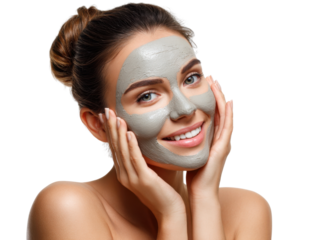 Radiant Skin Ritual: A woman finds her serenity through a skin care routine, her face adorned with a rejuvenating clay mask, embracing the path to revitalized beauty and inner peace.