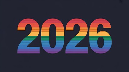 Colorful Gradient 2026 New Year Design Element for Modern Branding and Marketing Campaigns