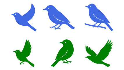 &ldquo;Minimal Flat Design Birds in Multiple Poses&rdquo;