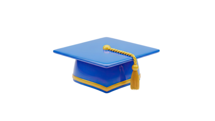 Blue Graduation Cap with Gold Tassel
