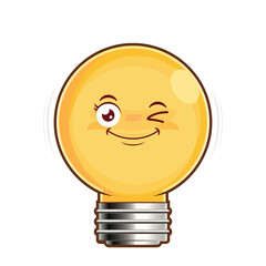 light bulb playful face cartoon cute