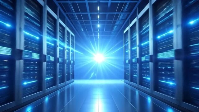 Data Center Server Room - Futuristic Technology and Innovation.