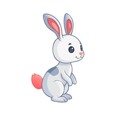 Cute rabbit seen from the side isolated on a white background with part by part. 2d Indian cartoon character ready for animation moral stories, made by Adobe Illustrator and ready for Animate ... See 