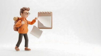 Traveler Tearing Calendar Page - Planning Adventure Concept