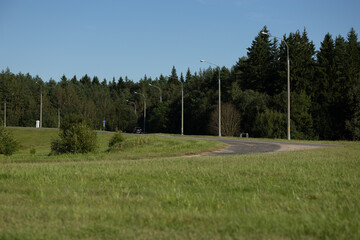 Obraz premium highway and roadside on a summer day