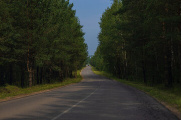 Fototapeta premium views of the road highway on a sunny day in summer. 