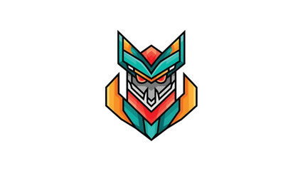Obraz premium Geometric Owl Illustration - A Colorful and Modern Design for Creative Projects.