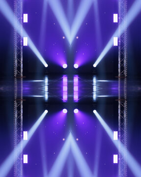 Abstract texture background for design. Stage light and smoke on stage, lighting and spotlights