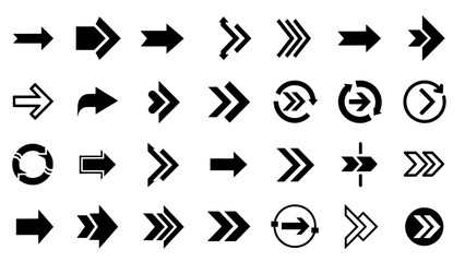 Arrow icon set for directional navigation