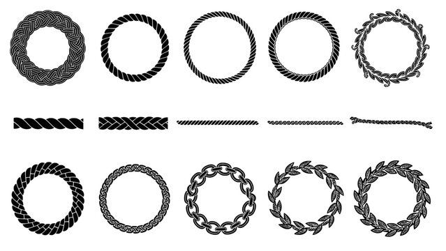 Border collection of rope, chain, and wreath