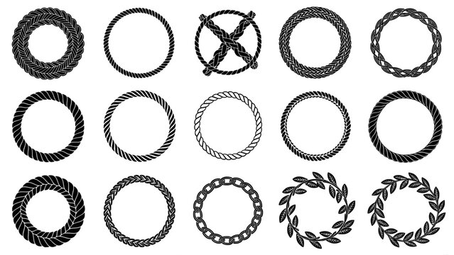 Border collection of rope, chain, and wreath