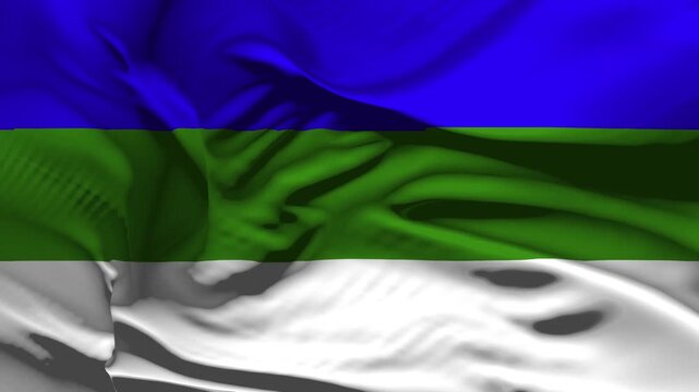 Closeup Komi Flag Wave Loop waving in wind Realistic Komi Flag background