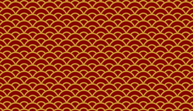Imlek, ripple wave, Intricate gold fish scale pattern ideal for luxury backgrounds, digital design, and decorative templates.