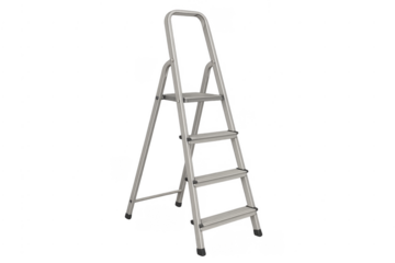 Metal folding stepladder for construction and repair work
