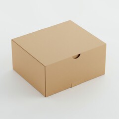 Brown cardboard box with transparent background