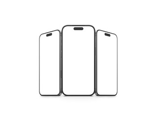 High quality premium realistic 3d render smartphone ui ux screen presentation mockup with transparent PNG