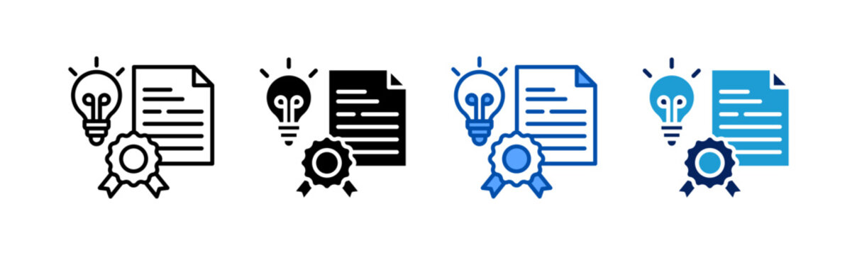 Intellectual Property icon set multiple style collection