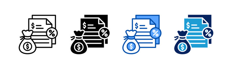 loan icon set multiple style collection