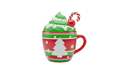 Christmas Mug with Festive Topping and Candy Cane