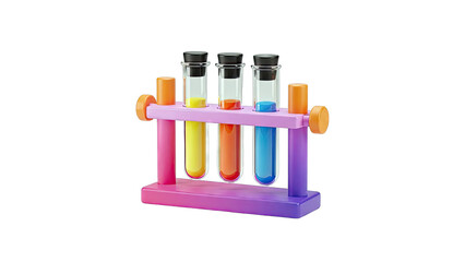 Colorful Test Tubes in a Science Rack