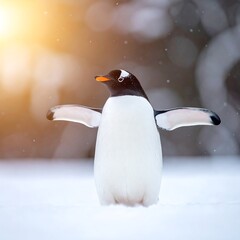 penguin in snow